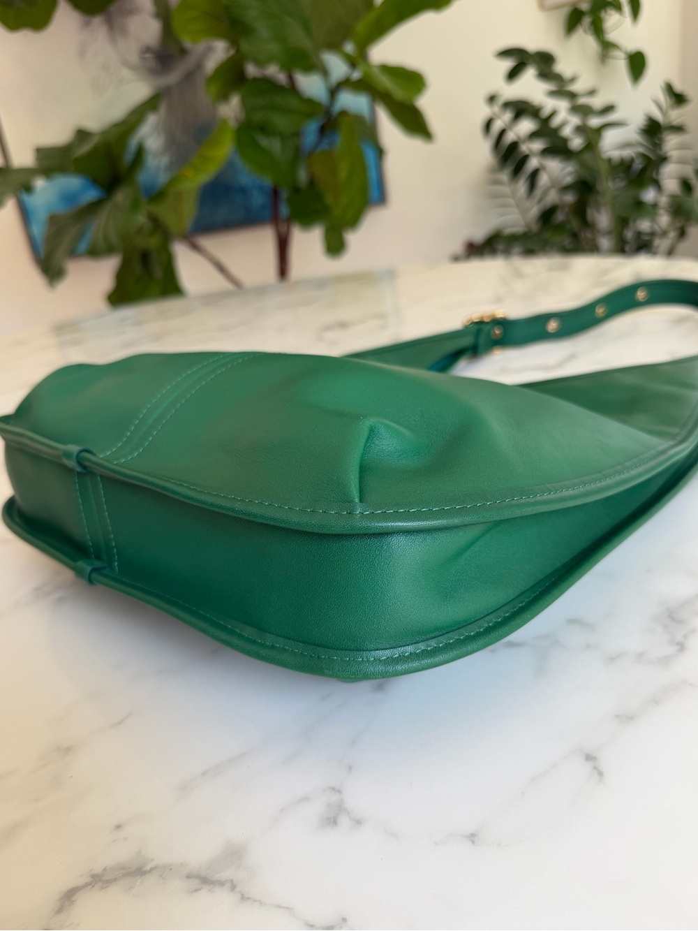COACH Originals Large Ergo Shoulder Bag 33 Green Glovetanned Leather Brass C2264 - Picture 10 of 16